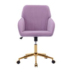 Ergonomic Swivel Office Chair With Backrest, Adjustable And Comfortable For Long Sitting - Lilac