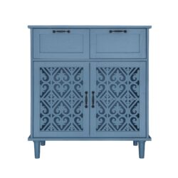 2 Door 2 Drawer Cabinet, American Furniture, Suitable For Bedroom, Living Room, Study - Blue