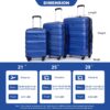 3 Piece Luggage Sets Pc Lightweight & Durable Expandable Suitcase With Two Hooks, Spinner Wheels, Tsa Lock, (21/25/29) - Dark Blue - Image 3