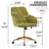 Adjustable Office Chair, Ergonomic Swivel, Comfortable Backrest Seat For Long Sitting - Pale Green - Image 3