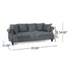 3 Seater Sofa - Charcoal - Image 5