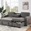 Estelle - Reversible Sleeper Sectional With Storage Chaise Drop-Down Table 2 Cup Holders And 2 USB Ports - Dark Gray - Image 6
