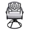 Round 4 Person 48.03" Long Aluminum Dining Set With Cushions - Dark Gray / White - Image 6
