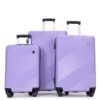 3 Piece Luggage Sets Lightweight Suitcase With Two Hooks, Spinner Wheels, (20/24/28) - Light Purple - Image 15