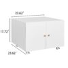 Office Furniture Copier Cabinet 2 Door Steel Copier Stand Mobile Pedestal File Printer Stand - White - Image 9