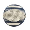 Diamond - Handcrafted Fabric Cylindrical Pouf - White / Dark Blue - Image 3