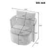 360° Swivel Chair With Upholstered Curved Design - Beige - Image 3