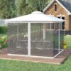 Outsunny - 10' x 13' Replacement Mesh Sidewall Netting For Patio Gazebos And Canopy Tents With Zippers (Sidewall Only) - White - Image 8