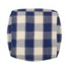 Connor - Checkered Square Pouf Ottoman And Floor Cushion - Ivory / Navy - Image 4