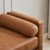 Elegant Upholstered Bench, Daybed, Ottoman With Wood Legs & 2 Bolster Pillows - Brown - Image 12