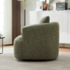 360° Swivel Chair, Chenille Upholstered Barrel Sofa Chair With Throw Pillow, For Living Room, Office - Green - Image 9
