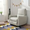 Wall Hugger Recliner, Power Recliner Chair, Electric Recliner For Living Room, Leather Reclining Armchair, Reclining Sofa For Bedroom / Apartment / Rv, With USB Port (Type - C) - Light Gray - Image 6