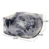 Hazel - Large Square Pouf With Flower Print - Gray - Image 2