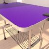 Folding Dog Pet Grooming Table Stainless Steel Frame Rubber Mat On Board With Adjustable Arm And Clamps Pet Dog Cat Grooming Table - Purple - Image 11