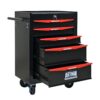 Rolling Metal Tool Chest With 5 Drawers, 20" Steel Storage Cabinet With Ball Bearing Slides - Black / Red - Image 11