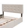 Queen Size Upholstered Platform Bed With 2 Drawers And 1 Twin Long Trundle - Dark Beige - Image 18