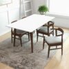 Levi - Modern Style Rectangular Dining Kitchen Table - Dark Brown / White - Image 3