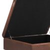 Shay - Mid Century Large Square Coffee Table Storage Ottoman - Distressed Saddle Brown - Image 6