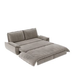 Queen Pull Out Sofa Bed, 3 In 1 Convertible Sleeper Sofa Multifunctional Velvet Loveseat Bed - Gray