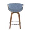 Curvini - Mid-Century Modern Counter Stool (Set of 2) - Walnut / Blue - Image 5
