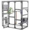 Outdoor Diy Cat House Catio With Double Enter Doors, Platforms, And Condos - Dark Gray - Image 7