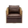 Swivel Barrel Chair, Comfy Round Accent Sofa Chair For Living Room, 360 Degree Swivel - Brown - Image 13