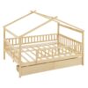 Full Size House Bed With 2 Drawers - Natural - Image 8