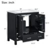 Bathroom Vanity With Single Sink, Combo Cabinet Undermount Sink, Bathroom Storage Cabinet With 2 Doors And A Drawer, Soft Closing, Multifunctional Storage, Solid Wood Frame - Black - Image 8
