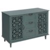 2 Door 3 Drawer Cabinet, American Furniture, Suitable For Bedroom, Living Room, Study - Dark Green - Image 11