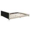 Queen & Twin Long Size Upholstered Platform Bed, Mother & Child Bed - Beige - Image 10