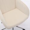 Adjustable Office Chair, Ergonomic Swivel Chair, Velvet Backrest Seat, Comfortable For Long Sitting - Beige - Image 6