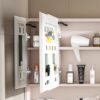 Aluminium Medicine Cabinet Mirror, With 3 Colors LED Light And Defogging Function - Khaki - Image 7