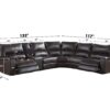 Saul - Faux Leather Power Recliner Sectional Sofa With USB Port Cupholder Console - Espresso - Image 9