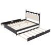 Queen Size Storage Platform Bed With 2 Big Drawers Twin Size Trundle - Espresso - Image 5