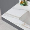 Vanity Top With Undermount Sink And Backsplash, Sintered Stone - Carrara White Marble - Image 12