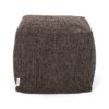 Naima - Contemporary Fabric Square Pouf Ottoman Floor Cushion - Dark Brown - Image 5