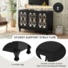 Modern Mirrored TV Stand For TV Up To 55", Entertainment Center Solid Wood Legs, Metal Handle And 3 Adjustable Shelves For Living Room - Black - Image 10