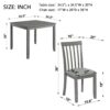 5 Piece Modern Dining Set, Square Wooden Dining Table With 4 Upholstered Chairs For Kitchen, Dining Room - Gray - Image 3
