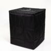Wicker Fire Pit Column With Glass Wind Guard - Dark Brown - Image 3