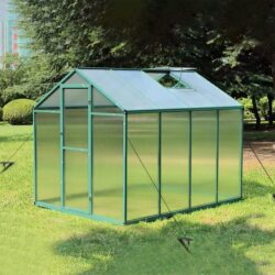 Newly Marketed Gain Height Windproof Aluminum Greenhouse 6 X 8 Ft Polycarbonate Greenhouse Raised Base And Anchor Aluminum Heavy Duty Walk - In Greenhouses For Outdoor Backyard In All Season - Green