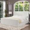 Brooks - King Contemporary Tufted Shelter Platform Bed - Antique White - Image 10