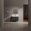 Minimalist 36" Freestanding Bathroom Vanity With Resin Sink And Storage Cabinet - Dark Oak - Image 2