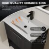 Modern Freestanding 30" Bathroom Vanity With Ceramic Sink, Soft Closing Doors Cabinet - Dark Oak - Image 10