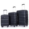 Expandable 3 Piece Luggage Sets Pc Lightweight & Durable Suitcase With Two Hooks, Spinner Wheels, Tsa Lock, (21/25/29) - Black - Image 4
