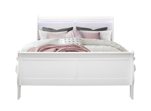Charlston - Queen Bed With LED - White
