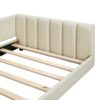 Queen & Twin Long Size Upholstered Platform Bed, Mother & Child Bed - Beige - Image 15