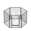 53.94" 6 Panels Heavy Duty Metal Playpen With Door, Dog Fence Pet Exercise Pen For Outdoor, Indoor - Black - Image 5