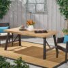 Outdoor Dining Set With 2 Bench And 1 Dining Table - Light Brown - Image 8