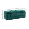 Upholstered Fabric Storage Ottoman Bench With Safety Hinge For Living Room & Bedroom - Green - Image 3