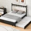 Queen Size Storage Platform Bed With 2 Big Drawers Twin Size Trundle - Espresso - Image 12